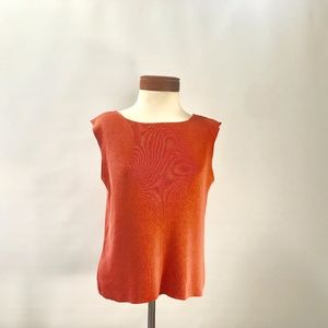 Coldwater Creek persimmon Silk boatneck tank